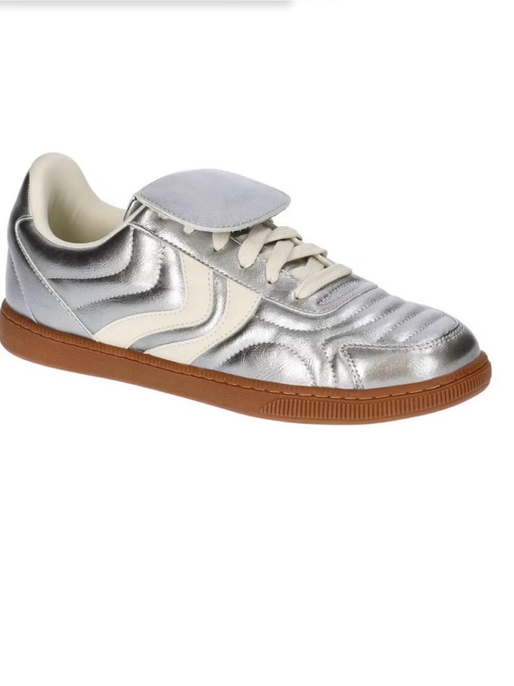 Madden NYC Women's Fold Over Sneakers Size 8 Silver NEW With Tags